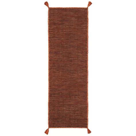 Dakota Fields Amaral Handmade Flatweave Cotton Orange/Black Rug & Reviews | Wayfair Black Runner Rug, Black Runners, India Rug, Solid Color Rug, Flatweave Rug, Black Area Rugs, Farmhouse Living, Black Rug, Flat Weave Rug