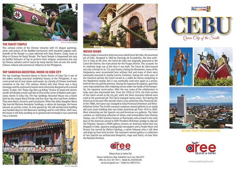 Aree Cebu Tour On 3 Fold Brochure To Printed On A4 now on Philippines Tourism, Philippines Cebu, Fold Brochure, Cultural Centre, Cebu City, Travel Brochure, Tourist Spots, Cebu, Best Places To Travel