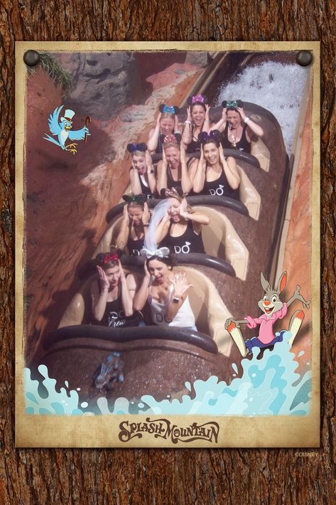 Disney World Bachelorette Party on Splash Mountain! Best Splash Mountain Picture Ever! Disney World Bachelorette, Real Mermaids Found, Bachelorette Party Pictures, Roller Coaster Pictures, Disney Bachelorette Parties, Disney Bachelorette, Song Of The South, Celebrating 100 Years, Friends Adventures