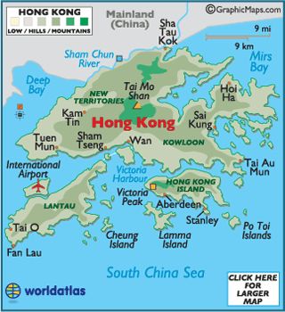 On July 1, 1997 China resumed control of Hong Kong after having been under British rule Travel Hong Kong, Hong Kong Map, Geography Quiz, Hong Kong Food, China Map, Physical Map, Asia Map, Geography Map, Hong Kong Island