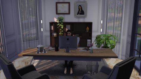 Sims 4 Build, Office Desk, Standing Desk, Conference Room, Conference Room Table, Desk, Furniture, Home Decor