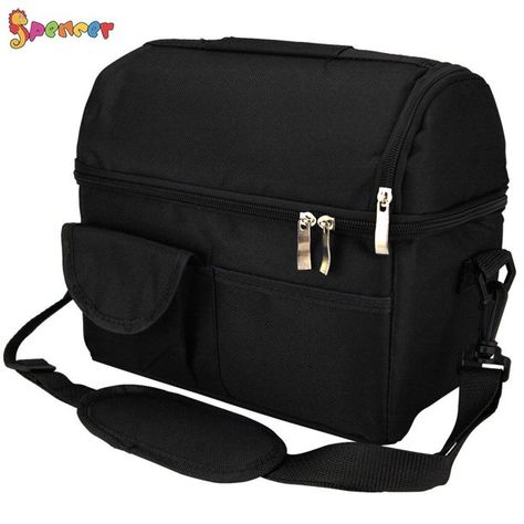 Spencer Insulated Lunch Bag for Women, Large Capacity Cooler Lunch Box Reusable Waterproof Tote Bag Dual Compartment Meal Prep Outdoor Food Organizer "Black" - Walmart.com Lunch Box For Work, Cold Bag, Food Organizer, Work Lunch Box, Adult Lunches, Cooler Food, Women Lunch Bag, Cool Lunch Boxes, Waterproof Tote