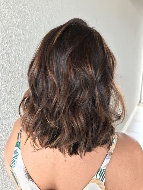 Light Brown Balayage On Dark Hair Short, Short Hair Subtle Balayage, Short Brown Hair Lowlights, Natural Highlights For Brown Hair Short, Short Brown Hair With Babylights, Mocha Brown Hair Short, Brown Balayage Hair Short, Caramel Balayage On Dark Hair Short, Chocolate Brown Balayage Short Hair