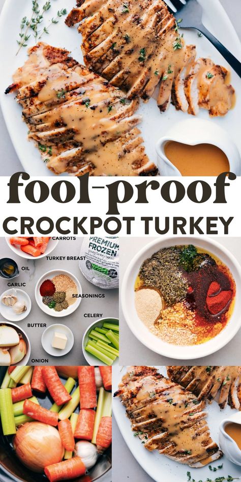 Crockpot Turkey Breast delivers moist, flavorful, fall-off-the-bone meat with minimal effort and cleanup! #dinner #best #quick #easy #simple #slowcooker #crockpot #turkey #turkeybreast Crockpot Turkey Thanksgiving, Crockpot Thanksgiving Turkey, Small Turkey In Crockpot, Slowcooker Turkeybreast, Crockpot Turkey Breast Bone In, Boneless Turkey Breast Crockpot, Butterball Turkey Breast Crockpot, Turkey Crockpot, Tenderloin Crockpot