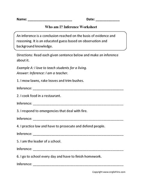 Who Am I? Inference Worksheets Inferring Lessons, Text Structure Worksheets, Inferencing Activities, Main Idea Worksheet, Homework Worksheets, Making Inferences, Science Quotes, Reading Comprehension Strategies, Text Evidence