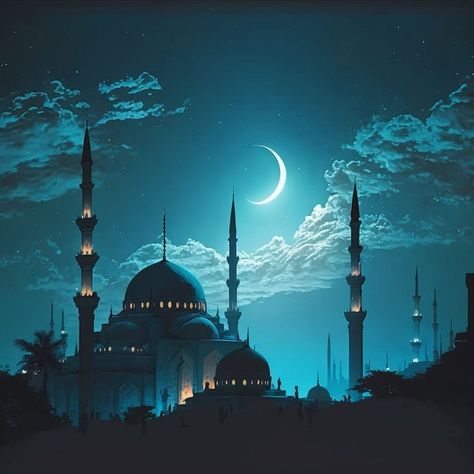 Mosques Aesthetic, Muslim Background, Arabian Nights Aesthetic, Islamic City, Nights Aesthetic, Happy Ramadan Mubarak, Ramadan Poster, Happy Ramadan, Islamic Wallpapers