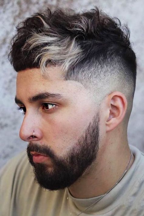 Mens Haircolor Ideas Men Hair Color, Best Black Hair Dye, Hair Dye For Men, White Streak In Hair, Hairstyle Man, Highlights Silver, Color Block Hair, Lavender Hair Colors, Drop Fade Haircut