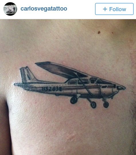 Would love to get an airplane tattoo in memory of my grandpa Cessna 172 Skyhawk Tattoo, Cessna Plane Tattoo, Airplane Memorial Tattoo, Cessna 172 Tattoo, Vintage Plane Tattoo, Aviation Tattoo Pilots, Cessna Tattoo, Planes Tattoo, Plane Tattoos