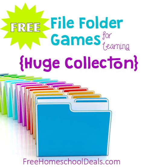 Free File Folder Games for Homeschool Learning and Fun! {HUGE Collection} File Folder Games Free, Free File Folder Games, Games For Learning, File Folder Activities, File Folder Games, Folder Games, Homeschool Learning, Games For Toddlers, Preschool Classroom