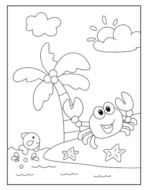 Kdp Interior, Preschool Coloring Pages, Summer Coloring Pages, Free Coloring Sheets, Easy Coloring Pages, Cartoon Coloring Pages, Flower Coloring Pages, Cute Coloring Pages, Animal Coloring Pages