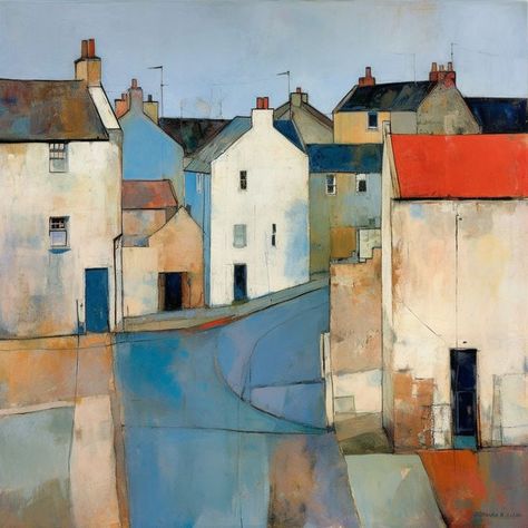 Jim Beattie (@JimBeattie18) on X Painting Of Village Scene, Boat Painting Abstract, Lofi Animation, Scotland Painting, Scottish Village, Scottish Painting, Earthy Palette, Abstract Impressionism, Fife Scotland