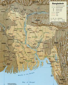 Facing disasters: lessons from a Bangladeshi island Map Of Bangladesh, Bangladesh Map, Brahmaputra River, Iceland Map, Chattahoochee River, Asia Map, Geography Map, Bay Of Bengal, Weather Map