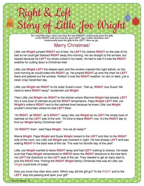 Christmas Right Left Gift Exchange Left Right Christmas Game, Joe Wright, Christmas Gift Exchange Games, Christmas Gift Games, Xmas Games, Gift Exchange Games, Christmas Gift Exchange, Christmas Letter, Holiday Games