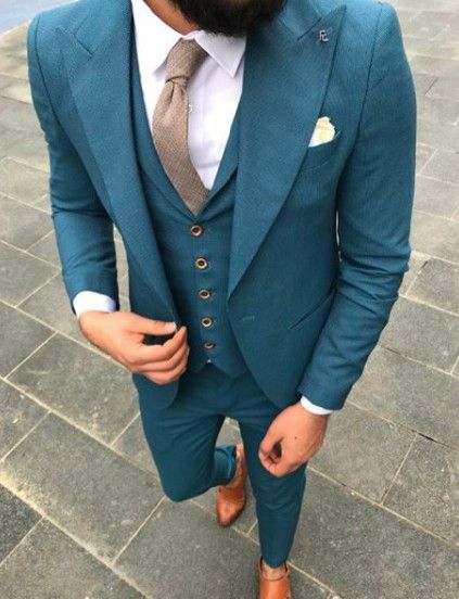 Teal And Gray Groomsmen Attire, Dark Teal Wedding Suit, Teal Groomsmen Attire, Dark Teal Weddings, Turquoise Suit, Blue Groomsmen Suits, Mens Tux, Men Dressing, Teal Suit