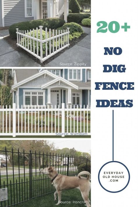 Where to Buy No Dig Fence? Ultimate Guide 2021 - Everyday Old House Home Fencing Ideas, Diy No Dig Fence, Dog Proof Fence, Free Standing Fence, No Dig Fence, Fences Alternative, Low Fence, Accessible House, Dog Backyard