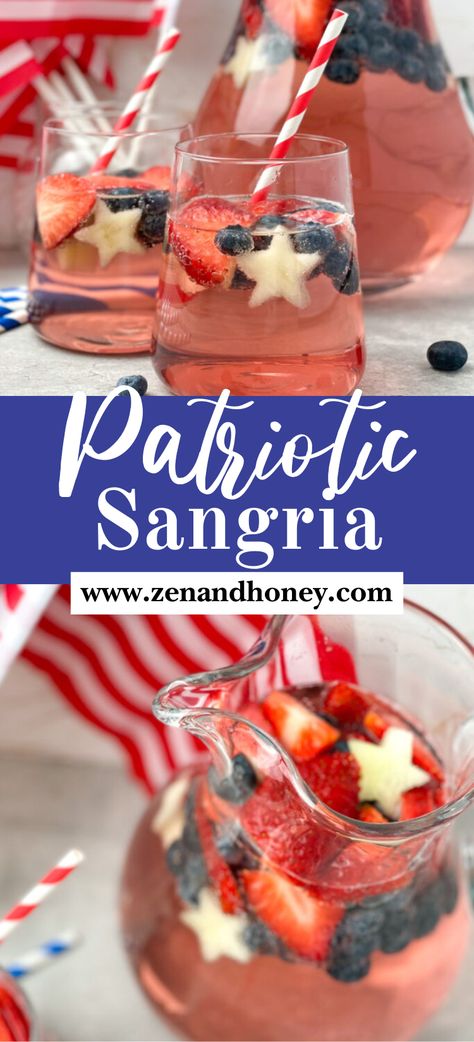 Red White And Blue Sangria – is a patriotic drink that is perfect to serve for a large crowd. It’s a sweetened, refreshing cocktail recipe perfect for celebrating the 4th of July. Patriotic sangria recipe that is going to be loved at your red, white and blue party! Sangria Recipes 4th Of July, July 4th Sangria Recipes, 4 Of July Drinks Alcohol, Fourth Of July Alcoholic Punch, Red White And Blue Brunch, Large Batch 4th Of July Cocktail, 4th Of July Sangria Recipes, 4th Of July Cocktail Recipes, 4th Of July Pitcher Drinks