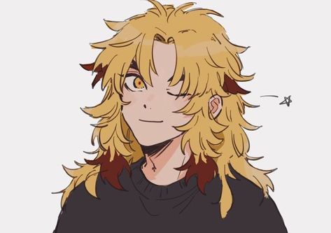 Rengoku With His Hair Down, Rengoku Kyojuro, Fanarts Anime, Kimetsu No Yaiba, الرسومات اللطيفة, An Anime, Slayer Anime, Down Hairstyles, Cutie Patootie