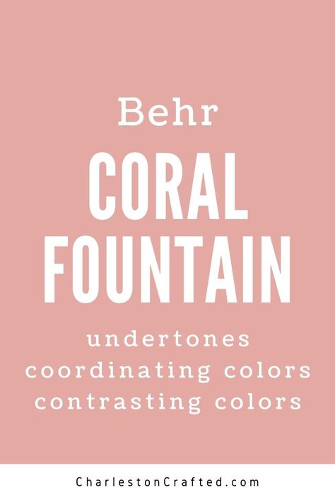 Behr Coral Fountain Behr Coral Paint Colors, Coral Bathroom Walls, Light Coral Paint Color, Kids Bathroom Paint Colors, Kids Bathroom Paint, Coral Paint Colors, Coral Bathroom, Beach Coral, Lake House Bathroom