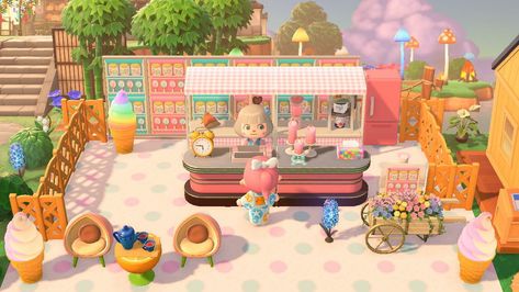 Gelato Shop, Ice Cream Dessert, New Animal Crossing, Dessert Shop, Ice Cream Shop, Amusement Park, Animal Crossing, Pets Cats, Make Sure