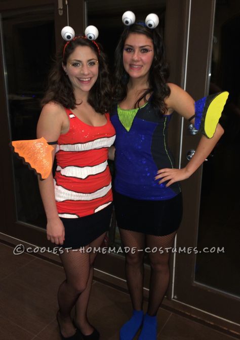 Cool+Finding+Nemo+Costumes Finding Nemo Costumes, Nemo And Dory Costume, Dory Costume, Finding Nemo Costume, Desserts Halloween, Nemo Costume, Best Friend Costumes, Halloween Appetizer, Disney Costumes Diy