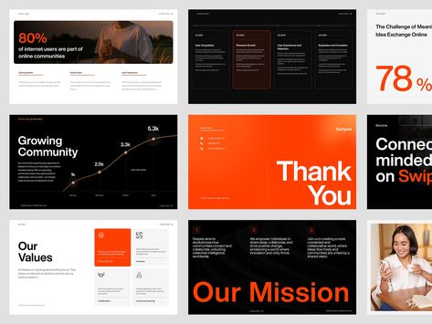 Pitch Deck Presentation - Swipee by Fachrul Rinaldi for Odama on Dribbble Pitch Deck Design, Slideshow Design, Pitch Deck Presentation, Ppt Template Design, Presentation Deck, Social Media Branding Design, Company Presentation, Presentation Design Layout, Documents Design