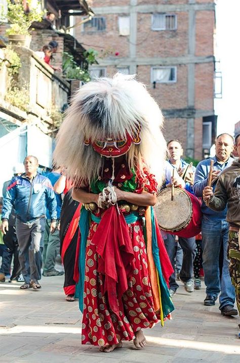 Lakhe – A demon to protect humans is a folklore of Newari culture of Nepal. This photo was captured during the rally on the occasion of Nepal Sambat 1135. © Sunil Manandhar Lakhey Culture, Newari Culture, Tb Choi, Nepal Art, Female Rage, Animated Love Images, Masks Art, Love Images, Traditional Dresses