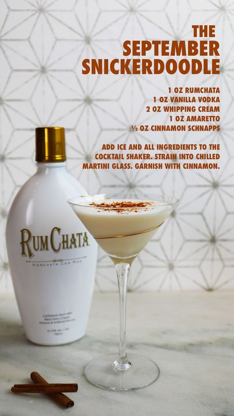 Snickerdoodle Martini, Rumchata Martini, Rumchata Drinks, Rumchata Recipes, Christmas Drinks Alcohol Recipes, Labor Day Party, Whipped Vodka, Christmas Drinks Alcohol, Recipes Drinks