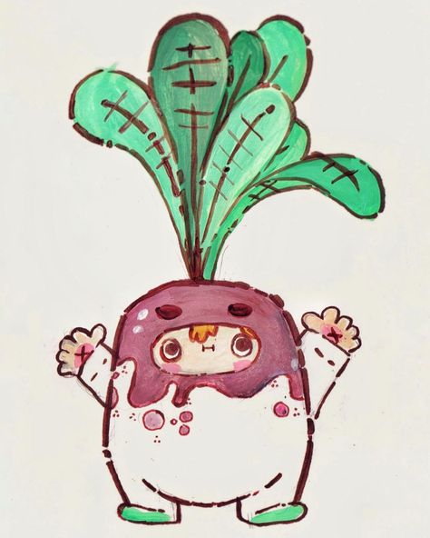 Veg Illustration, Radish Illustration, Radish Art, Sister Tats, Sister Tat, Radishes, Game Character, Aspen, Cute Drawings