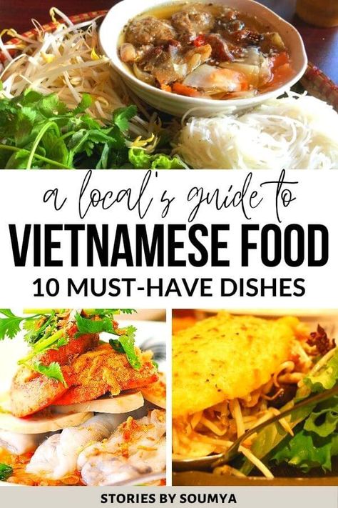 Are you curious about Vietnamese food? Wondering what dishes to pick from among the many delights of Vietnamese cuisine? Here are 10 authentic dishes from the traditional Vietnamese cuisine that you need to try. Be it at a restaurant or from the comfort of your home, these traditional Vietnamese dishes will linger in your mouth forever. Vietnamese Recipes Authentic, Vietnamese Recipe, Easy Vietnamese Recipes, Vietnamese Foods, Trip To Vietnam, Vietnamese Dishes, Anti Inflamatory, Sweet Foods, Food Captions