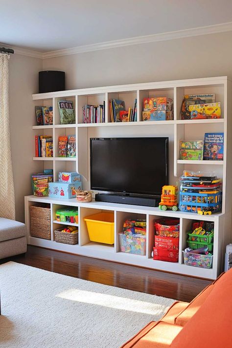 50+ Living Room Toy Storage Ideas That Keep Everyone Happy Room Toy Storage Ideas, Living Room Toy Storage Ideas, Living Room With Kids, Toy Storage Diy, Kids Organization Ideas, Living Room Toy Storage, Kids Room Storage, Toy Storage Ideas, Playroom Inspiration