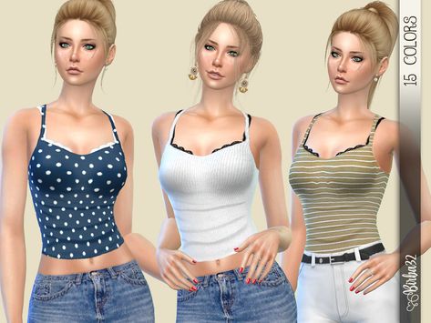 The Sims Resource - Olivia tank top Sims3 Cc, Clothes Coquette, Sims Background, Lacy Tank Top, The Sims 4 Skin, Background Characters, Sims Clothes, Simple Tank Tops, Kids Tank Tops