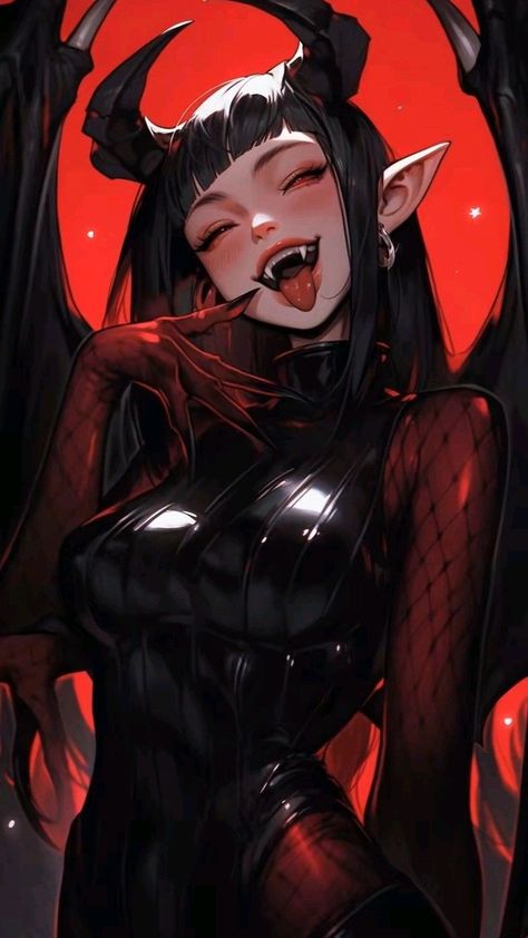 Comic Reference, Female Monster, Demon Girl, Demon Art, Beautiful Dark Art, Fete Anime, Digital Art Anime, Suspender Dress, Female Character Design