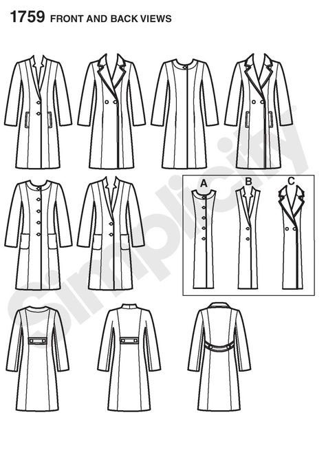 Simplicity 1759 Duster Coat Pattern, Jacket Sewing Patterns, Trench Coat Pattern, Sewing Coat, Jacket Sewing, Girl Dress Patterns, Project Runway, Heirloom Sewing, Coat Patterns