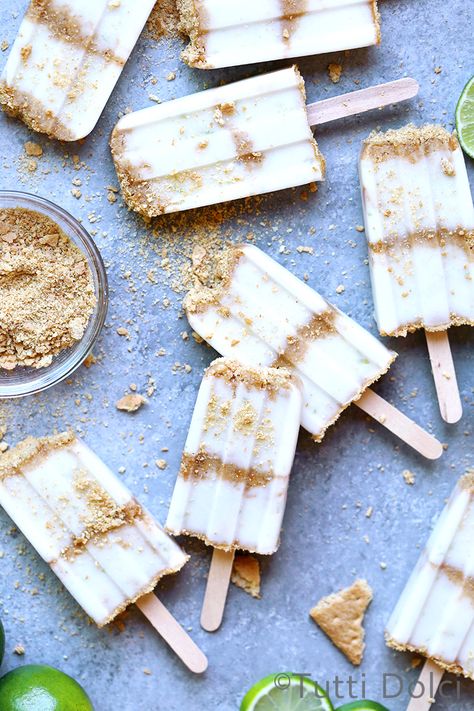 Liquor Popsicles, Dairy Free Key Lime Pie, Cereal Popsicles, Popsicles Diy, Key Lime Pie Ice Cream, Popsicle Molds Diy, Diy Cereal, Gourmet Popsicles, Peach Popsicles