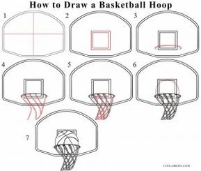 How to Draw a Basketball Hoop Step by Step Sport Drawing, Perpendicular Lines, Sports Drawings, Basket Drawing, Ball Birthday Parties, Ball Drawing, Book Baskets, Basketball Net, Art Hub