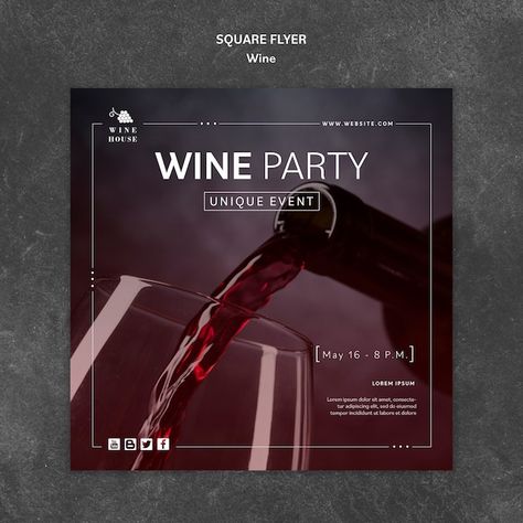 Wine Flyer, Wine Instagram, Catchy Business Name Ideas, Instagram Stories Template, Business Name Ideas, Wine House, Free Psd Files, Wine Parties, Name Ideas