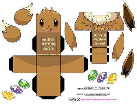 EEVEE - POKEMON | Flickr - Photo Sharing! Pokemon Papercraft, Papercraft Pokemon, Pokemon Diy, Pokemon Craft, Pokemon Birthday Party, Pokemon Theme, Eevee Evolutions, Origami 3d, Paper Doll Template