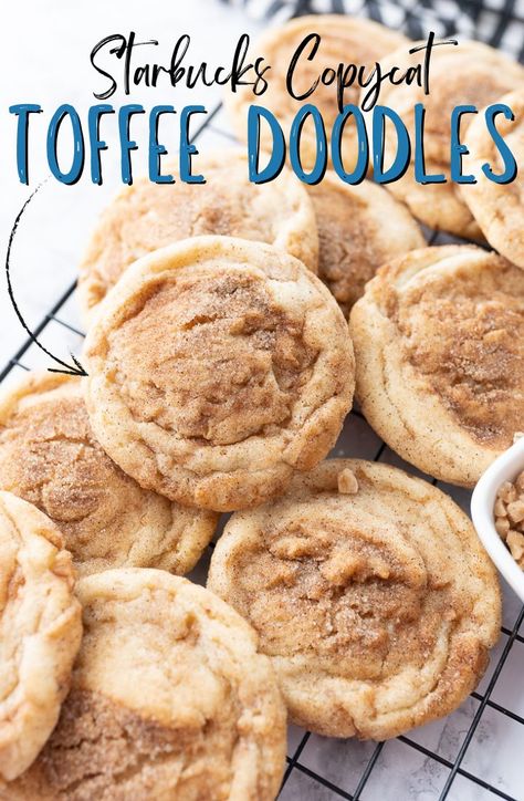 Toffee Doodle Cookies Rockstar Cookies Recipe, Toffeedoodle Cookies, Gourmet Cookies Recipes, French Toast Cookies, Doodle Cookies, American Cookies, Salted Toffee, I Lost 100 Pounds, Amazing Cookies