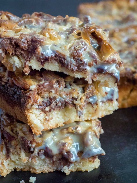 Christmas Bars, Desserts Bars, Baxter Black, Desert Bars, Seven Layer Bars, Christmas Cookie Bars, Bar Desserts, Dessert Squares, Magic Cookie Bars