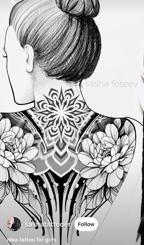 Back Tattoo Women Geometric, Back Tattoos Women Full, Back Tattoo Geometric Woman, Ladies Full Back Tattoo, Full Back Peice Woman Tattoo, Mandala Back Tattoo Women, Back Tattoo Ornamental, Large Back Tattoos For Women, Feminine Back Tattoos Full