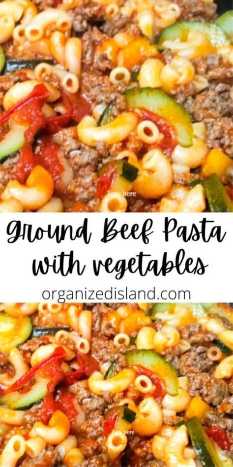 Biscuit Recipes Dinner, Pasta With Vegetables, Ground Beef Pasta Recipes, Beef Pasta Recipes, Ground Beef Pasta, Healthy Ground Beef, Ground Beef Dishes, Happy Cooking, Beef Pasta