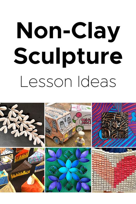 Here is a list of my top 10 non-clay sculpture lessons for upper elementary through high school. Each includes a short description of each lesson and what students learn. High School Ceramics, High School Project, Art Handouts, Sculpture Art Projects, High School Art Lessons, High School Art Projects, Sculpture Lessons, Middle School Art Projects, Art Lessons Middle School