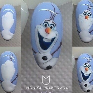 Маникюр пошагово #christmasnailart #christmasnailideas #christmasnail Olaf Nails, Frozen Nail Art, Frozen Nails, Disney Nail Art, Xmas Nail Art, Nail Drawing, Cute Christmas Nails, Nail Art Disney, Short Nails Art