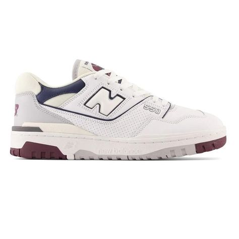 Women's New Balance 550 White Maroon Natural Indigo - Low-top sneakers New balance 550 white maroon natural indigo. This offering of the new balance 550. Comes constructed in a mix of mesh and leather featuring a white base with navy and maroon contrasting accents. Signature "550" branding and "n" side logos atop a two-tone rubber outsole completes the design. Sneaker New Balance, Look Retro, Veja Sneakers, Adidas Spezial, Mens Lifestyle, New Balance Men, New Balance Sneakers, Nike Air Max Plus, Nike Cortez