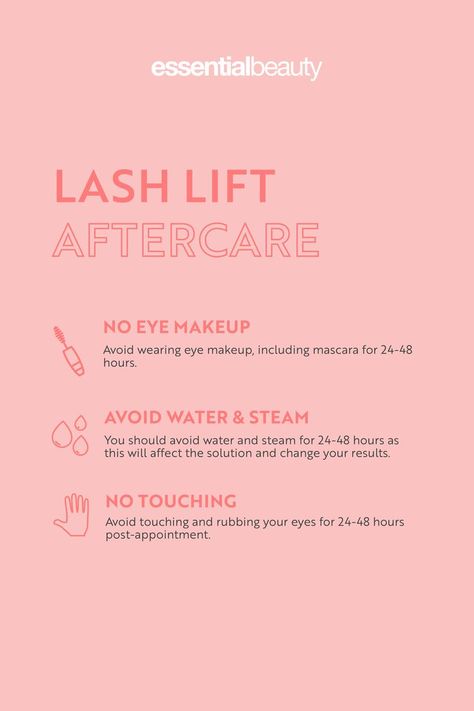 Here's how to keep your lashes lush and lifted, long after leaving the salon 💝 Lash Lift Care, Lash Lift Aftercare, Eyelash Lift, Beauty Services, Long Lashes, Lash Lift, The Salon, Esthetician, House Inspo