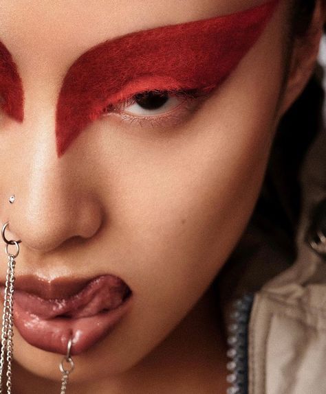 https://www.instagram.com/p/CZMMVwUIcAp/?utm_medium=share_sheet Red Portrait, Editorial Makeup, Beauty Editorial, Artistry Makeup, Costume Design, Nostril Hoop Ring, Beautiful People, Coral, Nose Ring