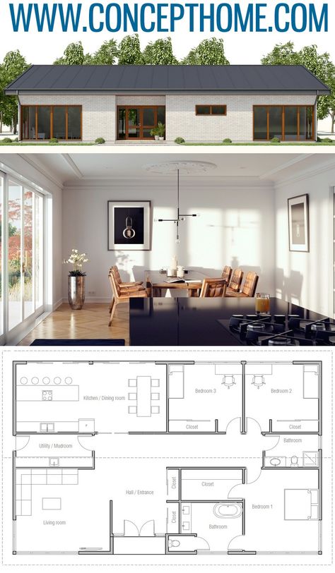 Homeplan, Houseplan, Floor Plan #homeplan #houseplan #floorplan #architecture #adhouseplan 150m2 House Plan, 150 M2 House Plan, 120m2 House Plan, Casa Country, House Construction Plan, Small House Plan, Container House Plans, Casa Container, House Blueprints