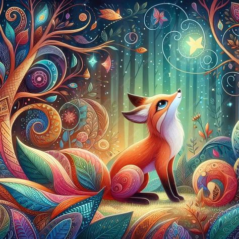 Premium Photo | A painting of a fox with a forest background with a tree and a fox Fox Background, Japanese Kitsune, Forest Background, Fox Art, Diy Diamond Painting, Illustration Inspiration, Hand Crafted Gifts, Paint Kit, Mosaic Crafts