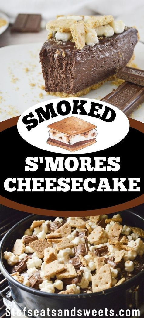 Summer Cheesecake Recipes, Smoker Cooking Recipes, Smoked Chocolate, Summer Cheesecake, Smoker Grill Recipes, Easy Smoker Recipes, Chocolate Smores, Traeger Grill Recipes, Bbq Desserts