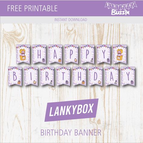 Lankybox Party Ideas, Lanky Box Birthday Party, Lankybox Printable, Lankybox Birthday Ideas, Lankybox Party, Foxy Wallpaper, Seventh Birthday, Printable Party Decorations, Banner Birthday